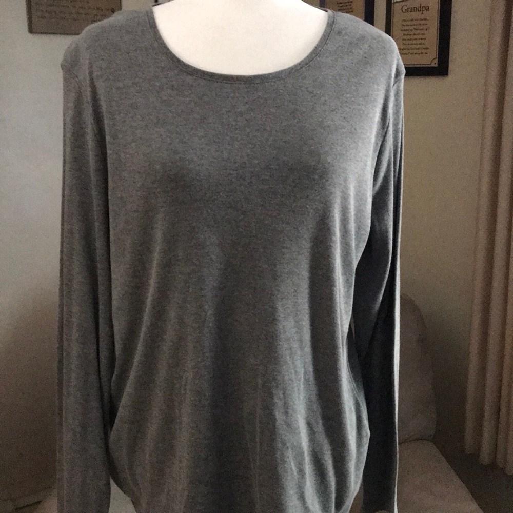 L/S med grey heather classic tee..XL